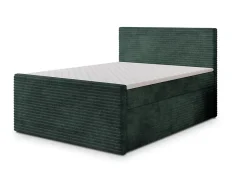 Masseno Lit Boxspring NOLEN 140X200 CM TILIA 39, Vert foncé, Lit avec matelas et rangement Discount