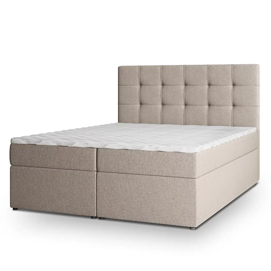 Masseno Lit Boxspring PALMA 160X200 CM INARI 22, Beige, Lit avec matelas et rangement New