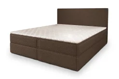 Masseno Lit Boxspring PELLIO 140X200 CM QUELLE 25, Marron, Lit avec matelas et rangement