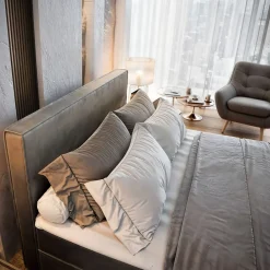 Masseno Lit Boxspring PELLIO 160X200 CM MONOLITH 37, Vert foncé, Lit avec matelas et rangement Outlet