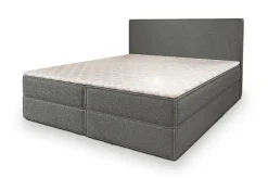 Masseno Lit Boxspring PELLIO 160X200 CM QUELLE 92, Gris, Lit avec matelas et rangement