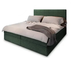 Masseno Lit Boxspring PISA 180X200 CM TILIA 39, Vert foncé, Lit avec matelas et rangement New