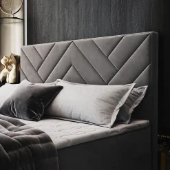 Masseno Lit Boxspring ROKIS 160X200 CM MONOLITH 48, Jaune, Lit avec matelas et rangement Outlet