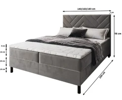 Masseno Lit Boxspring ROKIS 160X200 CM MONOLITH 04, Crème, Lit avec matelas et rangement Sale