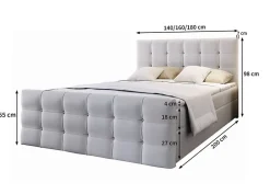 Masseno Lit Boxspring SLAT 180X200 CM COSMIC 10, Beige, Lit avec matelas et rangement New