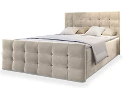 Masseno Lit Boxspring SLAT 180X200 CM COSMIC 10, Beige, Lit avec matelas et rangement New
