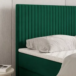 Masseno Lit Boxspring TERVAN 140X200 CM KRONOS 19, Vert foncé, Lit avec matelas et rangement Best