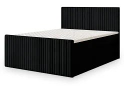 Masseno Lit Boxspring TERVAN 160X200 CM KRONOS 07, Noir, Lit avec matelas et rangement