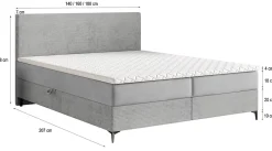 Masseno Lit Boxspring TORREL 160X200 CM POSO 14 + KRONOS 14, Vert foncé, Lit avec matelas et rangement Online