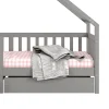 Idimex Lit cabane asymétrique ALVA avec tiroirs, 90 x 200 cm en pin massif lasuré gris Best