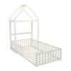 Enfant Vente-unique Lit cabane 90 x 190 cm - Pin et MDF - Blanc - VARLAINE