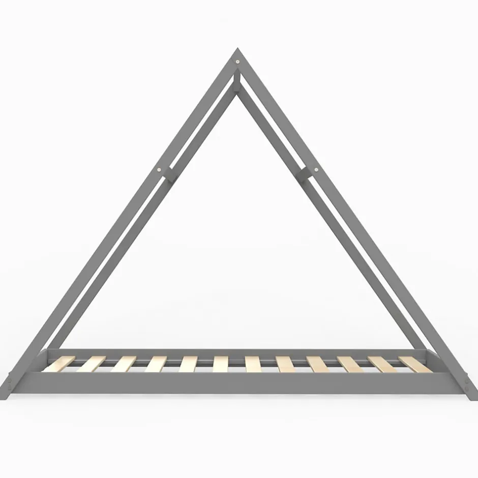Enfant Weber Industries Lit cabane APACHE 90x190 + 1 sommier / Gris