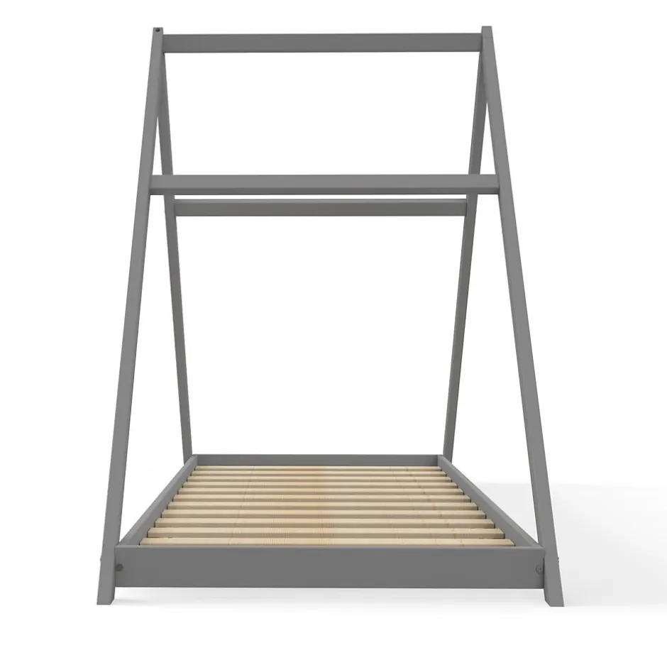 Enfant Weber Industries Lit cabane APACHE 90x190 + 1 sommier / Gris