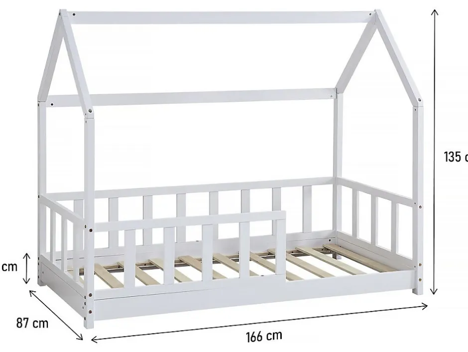 Enfant Habitat Et Jardin Lit cabane en bois "Charlotte" Blanc 80 x 160 cm