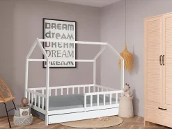 Enfant Habitat Et Jardin Lit cabane enfant avec tiroir "Paloma" 90 x 190 cm Blanc