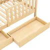 ModernLuxe Lit cabane enfant 90x200cm - avec 2 tiroirs - bois massif avec sommier à lattes - naturel (sans matelas) Hot