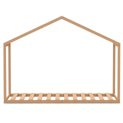 Enfant Bb Loisir Lit cabane enfant 90x190cm bois massif WATE Naturel inclus sommier