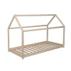 Enfant Bb Loisir Lit cabane enfant 90x200cm bois massif PANDOU Naturel inclus sommier