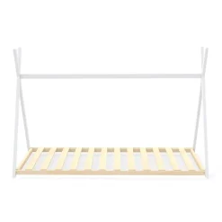 Bb Loisir Lit cabane enfant 90x190cm bois massif SOLI Blanc inclus sommier Clearance