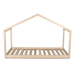 Enfant Bb Loisir Lit cabane enfant 90x190cm bois massif KITO Naturel inclus sommier