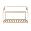 Bb Loisir Lit cabane enfant 70x140cm bois massif PANDOU Naturel inclus sommier Discount