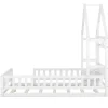 ProximaX Lit cabane enfants 140 x 200 cm avec rangements et garde-corps avec tables de chevet, blanc Sale