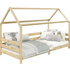 Enfant Idimex Lit cabane FINA 90 x 190 cm, en pin massif naturel