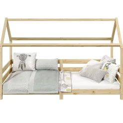 Enfant Idimex Lit cabane FINA 90 x 190 cm, en pin massif naturel