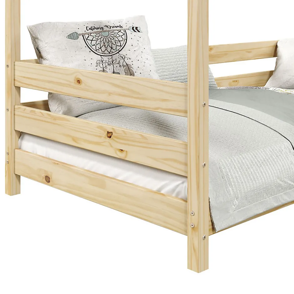 Enfant Idimex Lit cabane FINA 90 x 190 cm, en pin massif naturel