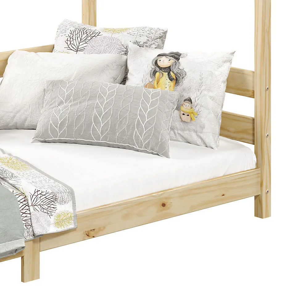 Enfant Idimex Lit cabane FINA 90 x 190 cm, en pin massif naturel
