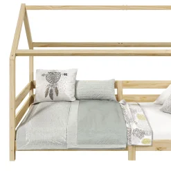 Enfant Idimex Lit cabane FINA 90 x 190 cm, en pin massif naturel