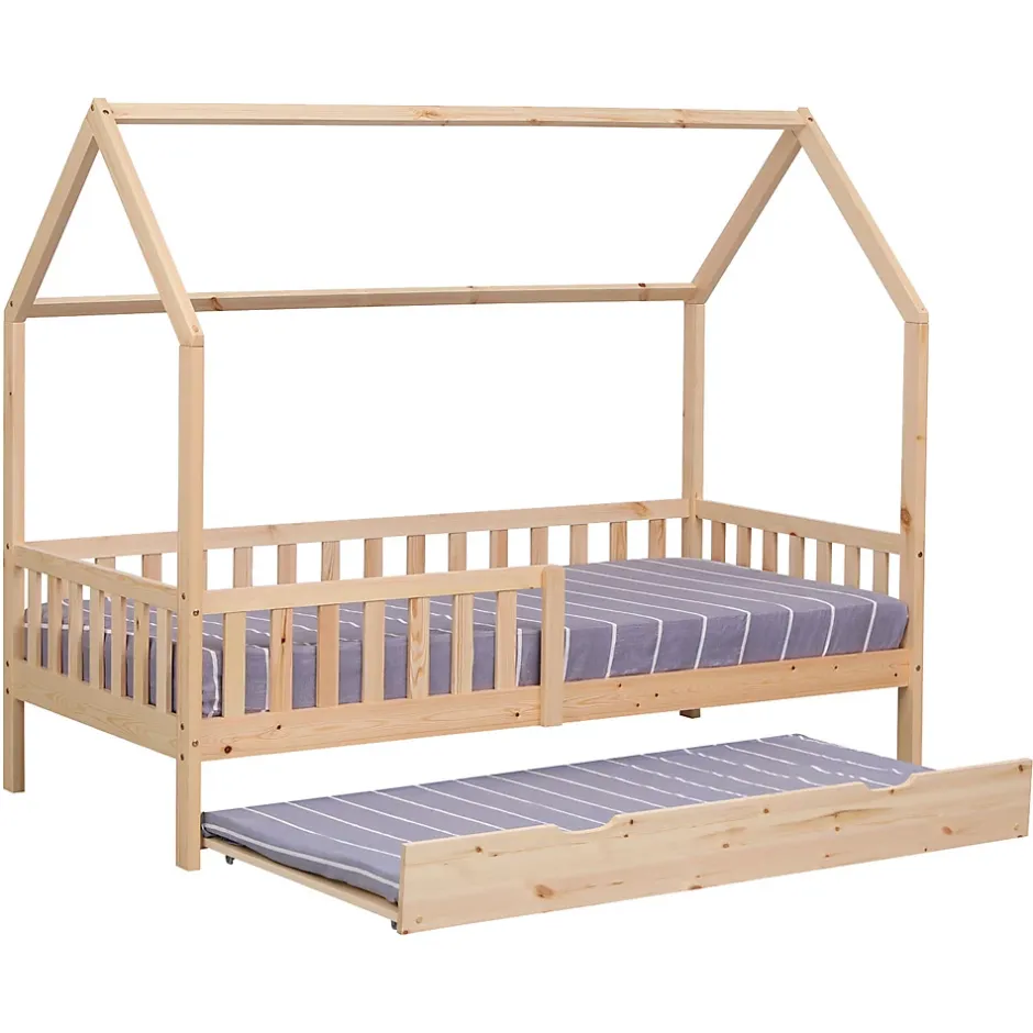 Happy Garden Lit cabane gigogne pour enfant 190x90cm en bois MARCEAU - New