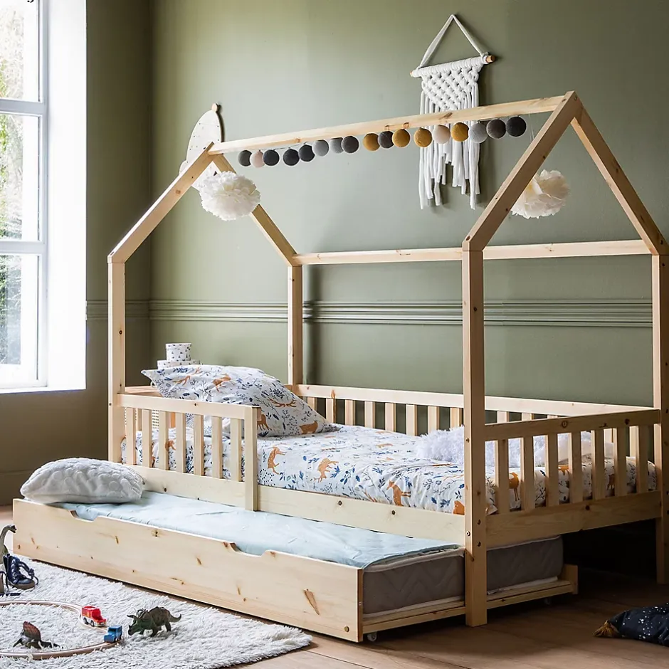 Happy Garden Lit cabane gigogne pour enfant 190x90cm en bois MARCEAU - New