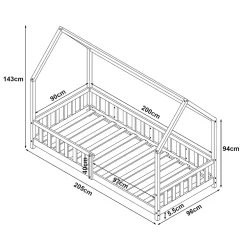 [En.Casa] Lit cabane Hesel pour enfants bois de pin 90 x 200 cm rose en.casa Best