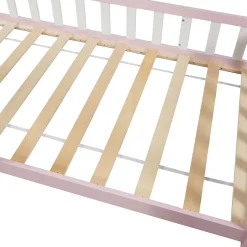 [En.Casa] Lit cabane Hesel pour enfants bois de pin 90 x 200 cm rose en.casa Best