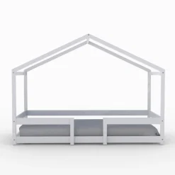 Enfant Weber Industries Lit cabane INDIANA 90x190 + sommier / blanc