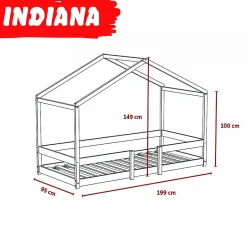 Enfant Weber Industries Lit cabane INDIANA 90x190 + sommier / blanc