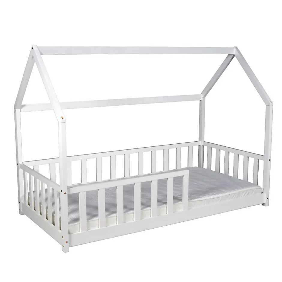 Enfant Weber Industries Lit cabane Kiwi 90x190 avec sommier et matelas /Blanc