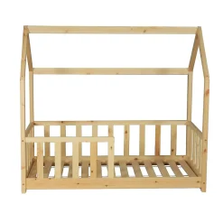 Enfant Weber Industries Lit cabane Kiwi 70x140 avec sommier et matelas /Naturel