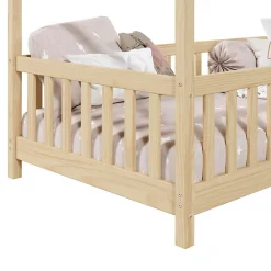 Enfant Idimex Lit cabane LISAN 90 x 190 cm, en pin massif naturel