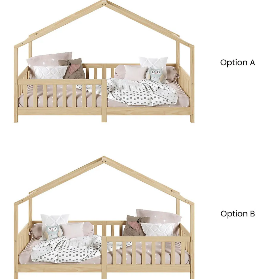 Enfant Idimex Lit cabane LISAN 90 x 190 cm, en pin massif naturel