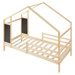 [En.Casa] Lit cabane Lorenskog bois de pin 90 x 200 cm naturel en.casa Best