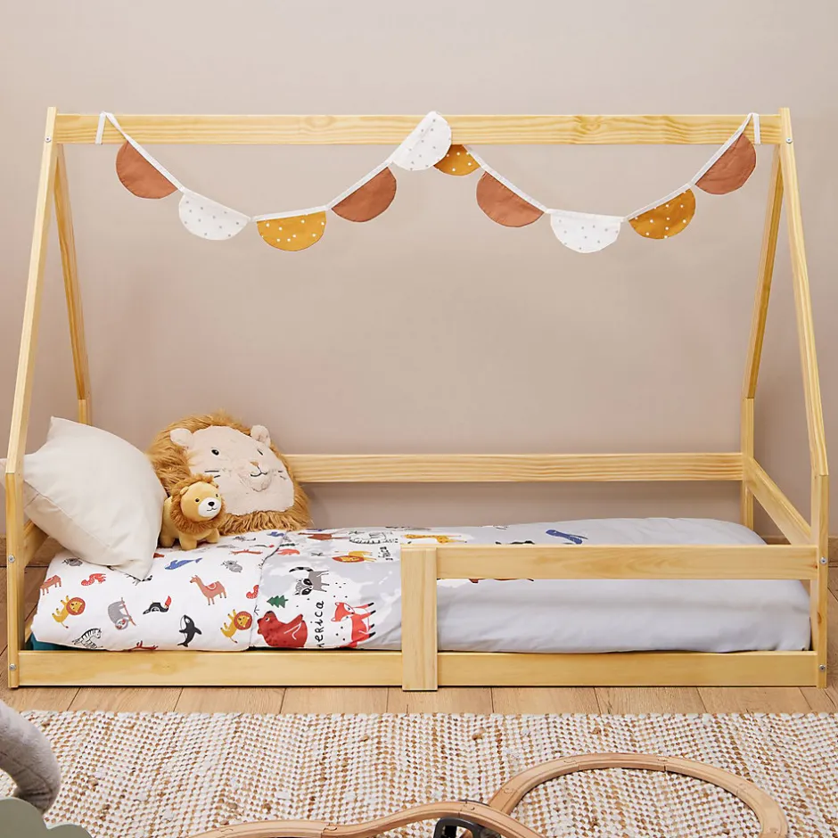 Enfant Idimex Lit cabane LUSIA 80 x 160 cm, en pin massif naturel