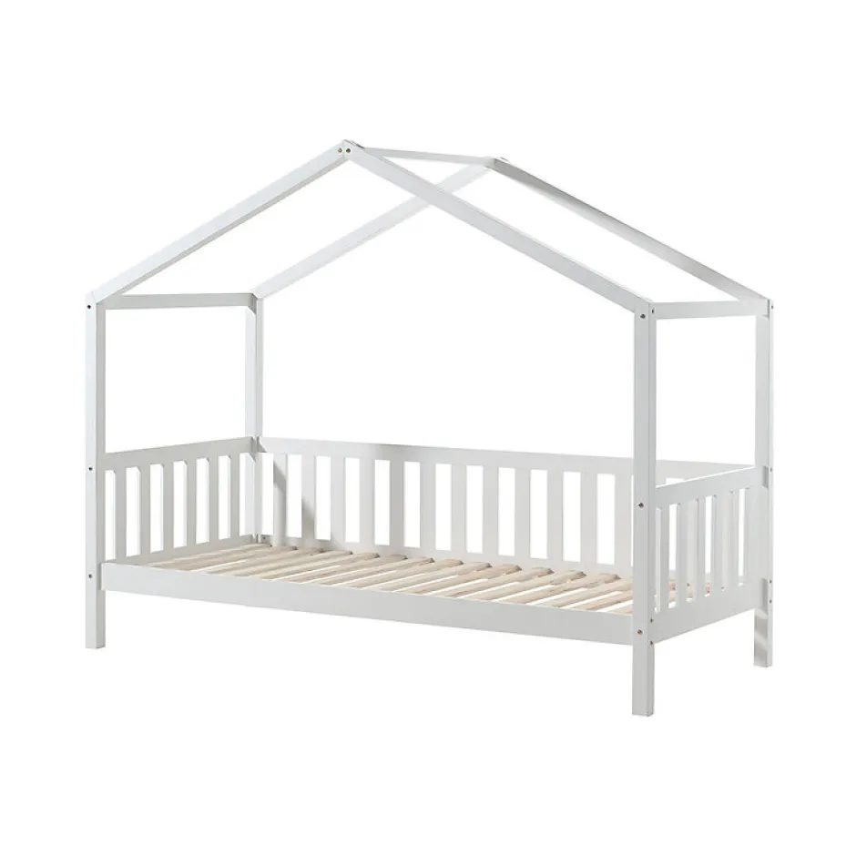 Enfant Petits-Meubles Lit cabane MH 90x200 sommier et tiroir inclus Vipack Dallas Blanc
