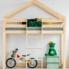Enfant Petits-Meubles Lit cabane mi-hauteur 90x190 sommier inclus Jeanne Bois