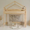 Enfant Petits-Meubles Lit cabane mi-hauteur 90x200 sommier inclus Candice Bois