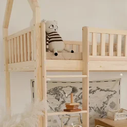 Petits-Meubles Lit cabane mi-hauteur 90x190 sommier inclus Daisy Bois Best