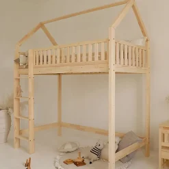 Petits-Meubles Lit cabane mi-hauteur 90x190 sommier inclus Daisy Bois Best