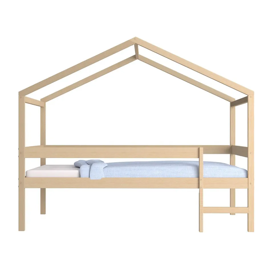 Enfant Weber Industries Lit cabane MIKA 90x190 + sommier / Naturel
