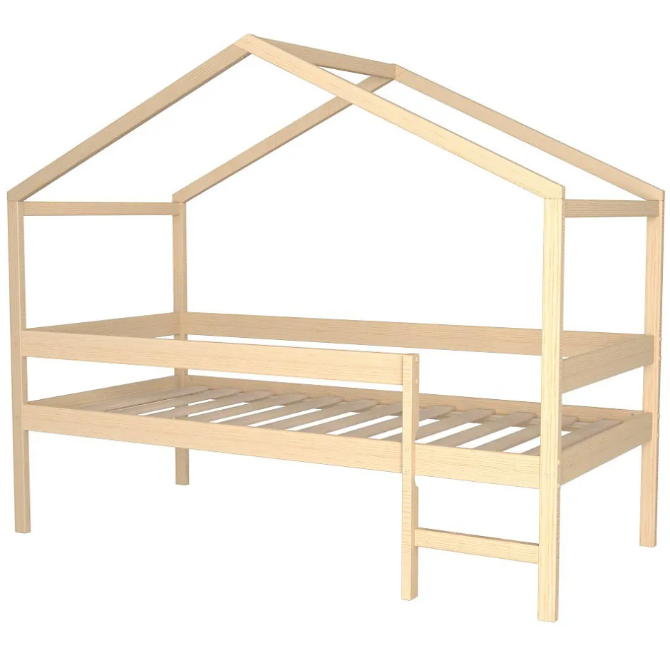 Enfant Weber Industries Lit cabane MIKA 90x190 + sommier / Naturel